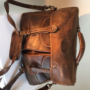 Vintage “Clipper” English Tusting Leather Satchel